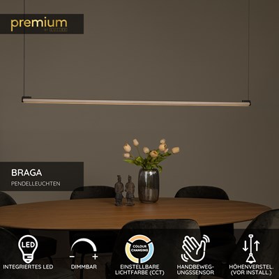 Lucide BRAGA - Pendelleuchten - LED Dim. - CCT - 1x36W 2700K/4000K - Hand-Bewegungssensor - Kaffee | Premium